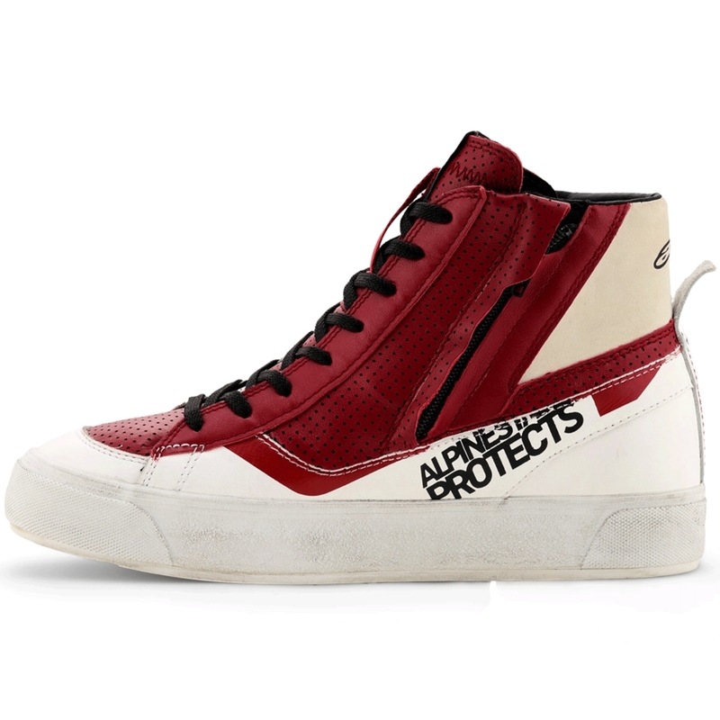 Γυναικείες μπότες μοτοσικλέτας Alpinestars Stella Stated Flair λευκές-κόκκινες