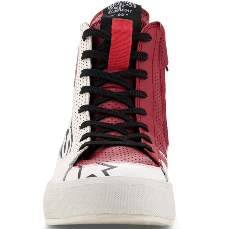 Γυναικείες μπότες μοτοσικλέτας Alpinestars Stella Stated Flair λευκές-κόκκινες