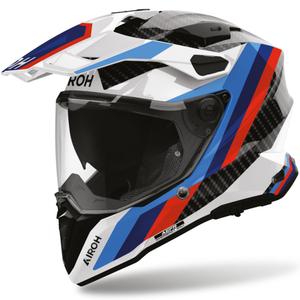 Κράνος μοτοσικλέτας Enduro Airoh Commander 2 Carbon Rank μαύρο-άσπρο-μπλε