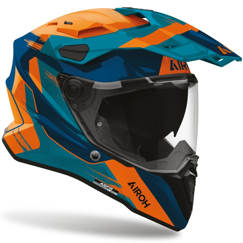 Κράνος μοτοσικλέτας Enduro Airoh Commander 2 Razor μπλε-πορτοκαλί