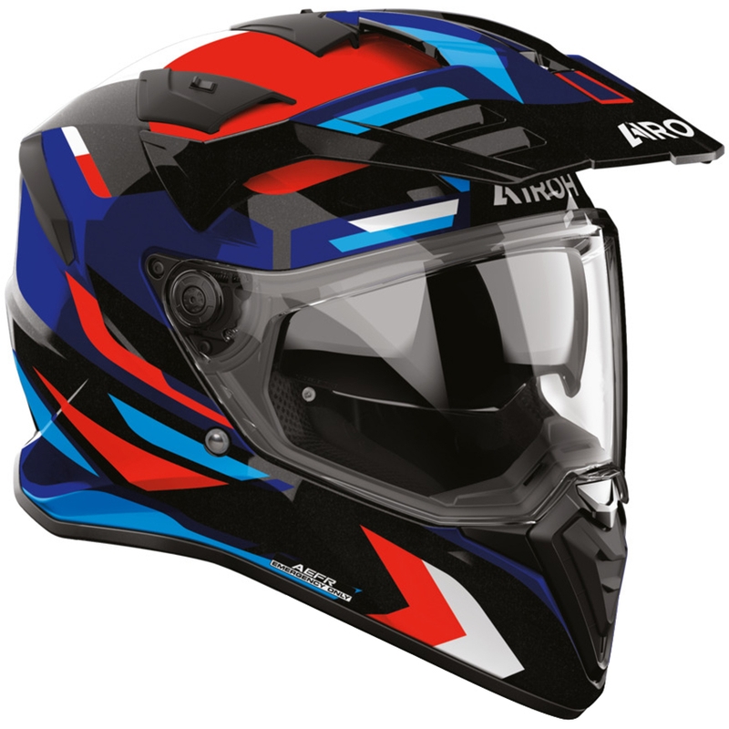 Κράνος μοτοσικλέτας Enduro Airoh BADX-X Glitch μπλε-κόκκινο