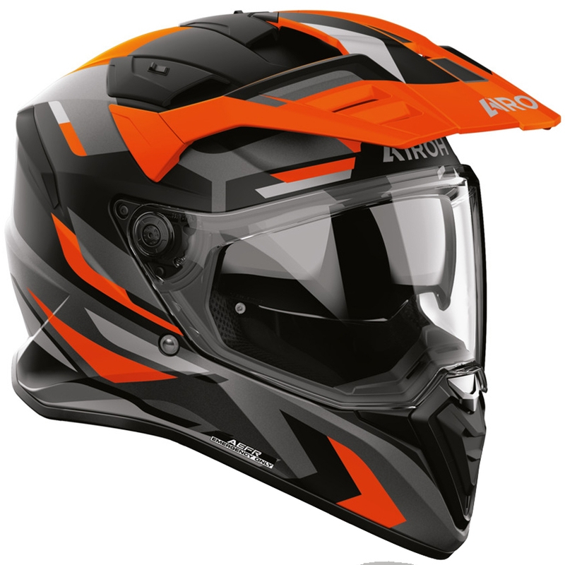 Κράνος μοτοσικλέτας Enduro Airoh BADX-X Glitch ματ πορτοκαλί