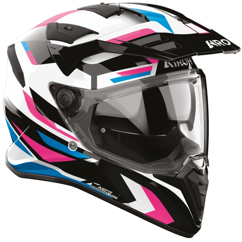 Κράνος μοτοσικλέτας Enduro Airoh BADX-X Glitch ροζ