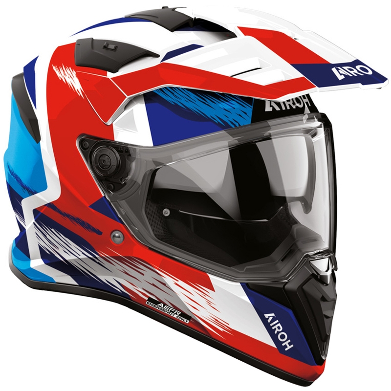 Κράνος μοτοσικλέτας Enduro Airoh BADX-X Airspeed μπλε-κόκκινο