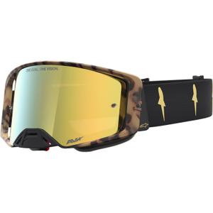 Γυαλιά motocross Alpinestars Supertech περιορισμένης έκδοσης Zona, μαύρα-καφέ με χρυσό καθρέφτη από πλεξιγκλάς