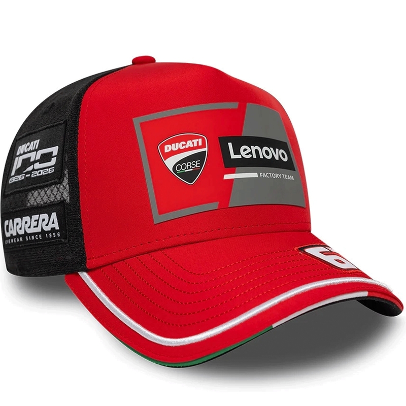 Καπάκι Ducati New Era Lenovo Bagnaia 63 μαύρο-κόκκινο