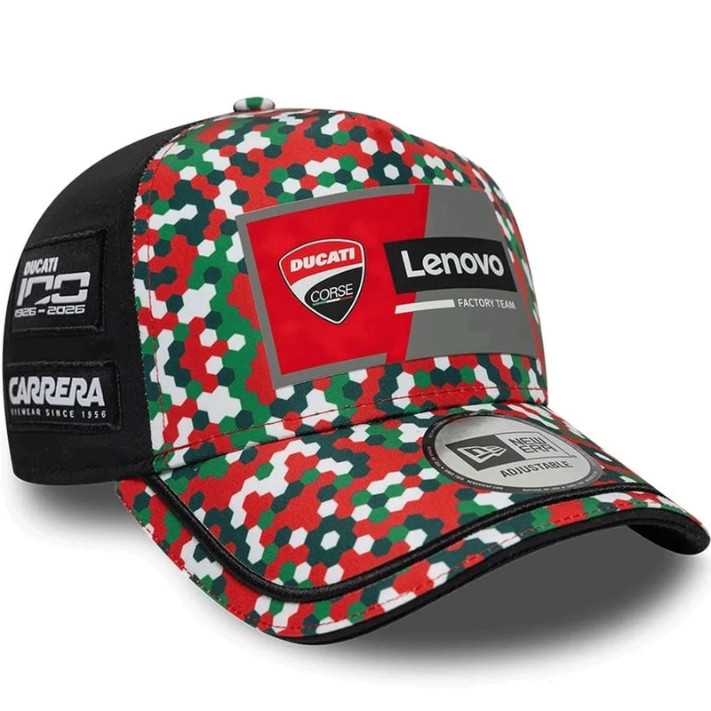 Καπάκι Ducati New Era Lenovo Mugello μαύρο-κόκκινο-πολύχρωμο