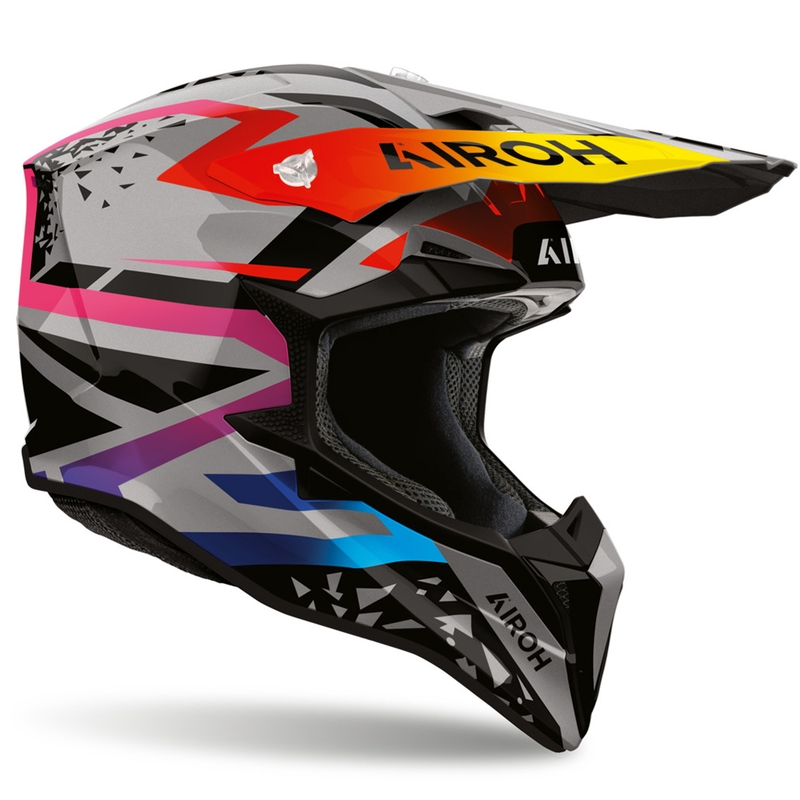 Κράνος μοτοσικλέτας Airoh Wraaap Karma για motocross, γκρι-πολύχρωμο