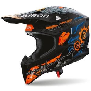 Κράνος μοτοκρός Airoh Wraaap Gear ματ μαύρο-πορτοκαλί