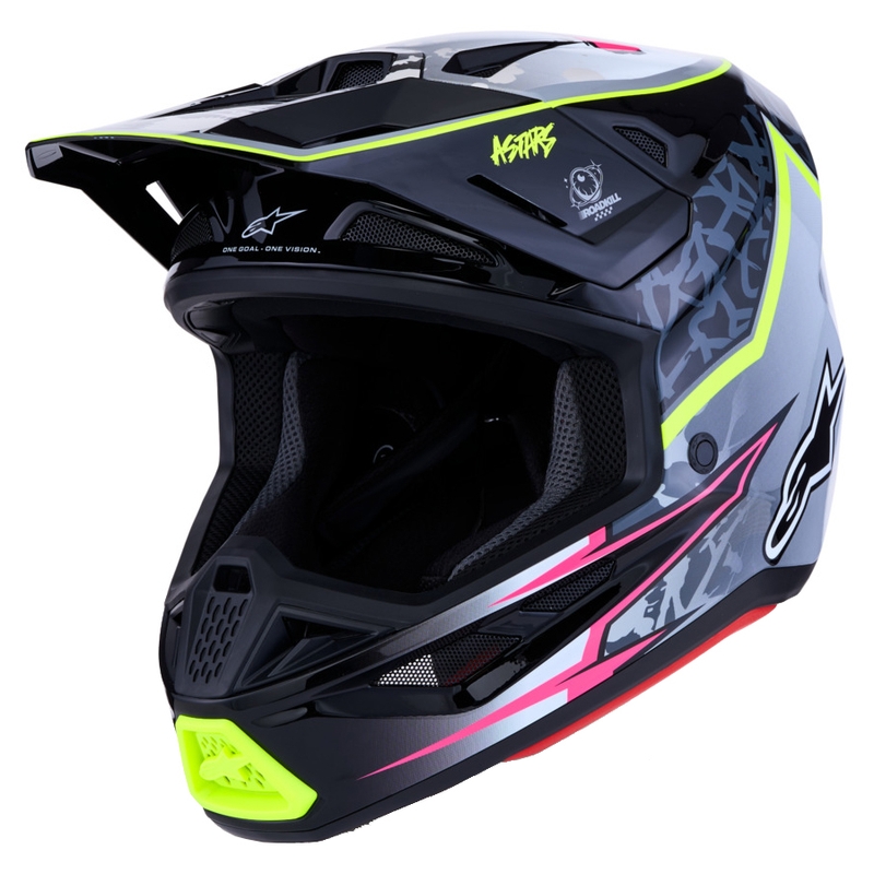Κράνος Alpinestars Supertech S-M7 Blaster για μοτοσικλέτα Motocross, γκρι-φλουό κίτρινο