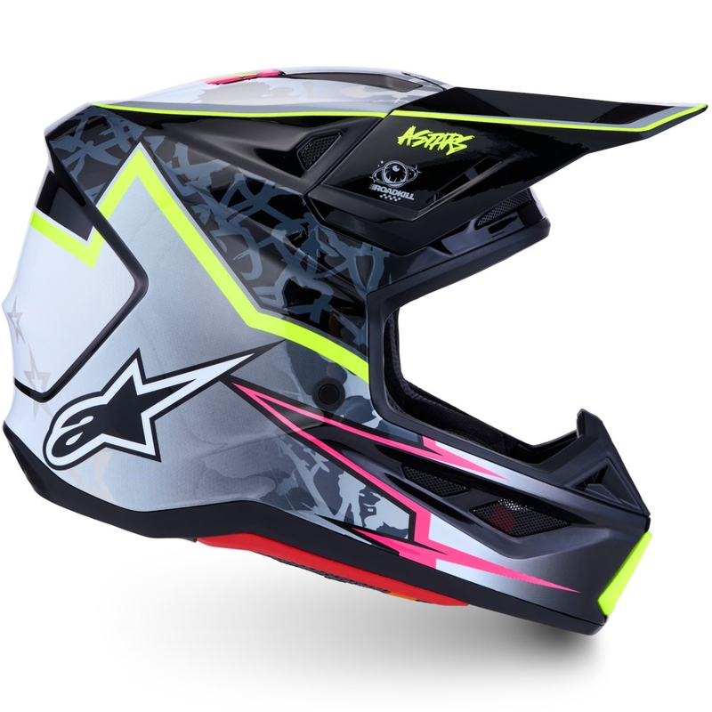 Κράνος Alpinestars Supertech S-M7 Blaster για μοτοσικλέτα Motocross, γκρι-φλουό κίτρινο