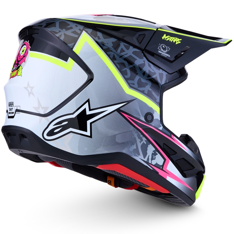 Κράνος Alpinestars Supertech S-M7 Blaster για μοτοσικλέτα Motocross, γκρι-φλουό κίτρινο