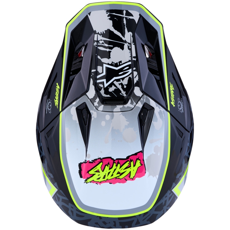 Κράνος Alpinestars Supertech S-M7 Blaster για μοτοσικλέτα Motocross, γκρι-φλουό κίτρινο