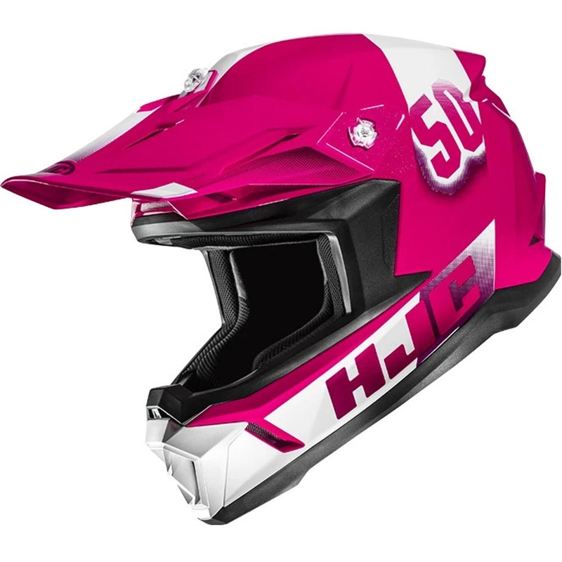 Παιδικό κράνος motocross HJC Y50 ροζ-λευκό