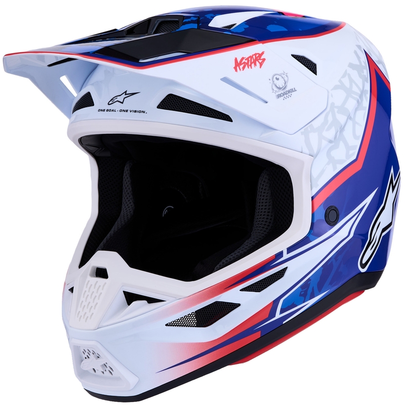 Κράνος motocross Alpinestars Supertech S-M7 Blaster λευκό-μπλε