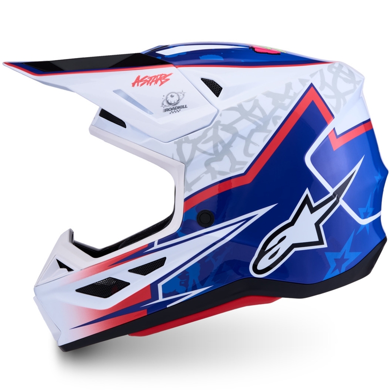 Κράνος motocross Alpinestars Supertech S-M7 Blaster λευκό-μπλε