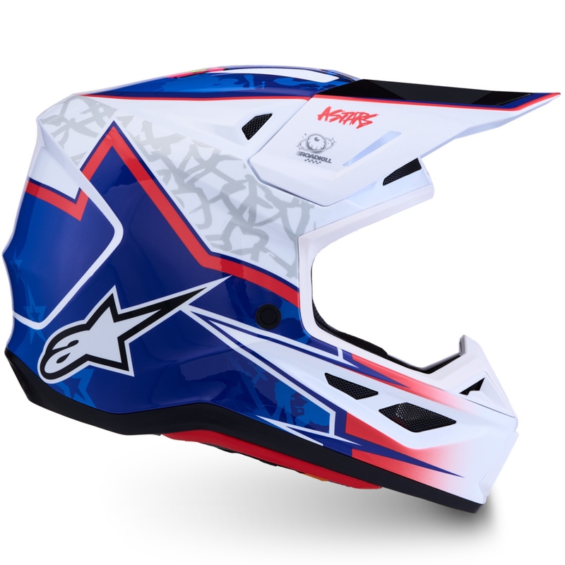 Κράνος motocross Alpinestars Supertech S-M7 Blaster λευκό-μπλε