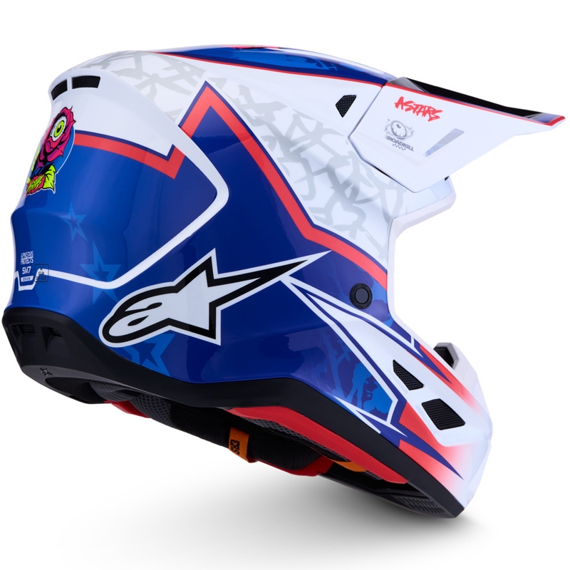 Κράνος motocross Alpinestars Supertech S-M7 Blaster λευκό-μπλε