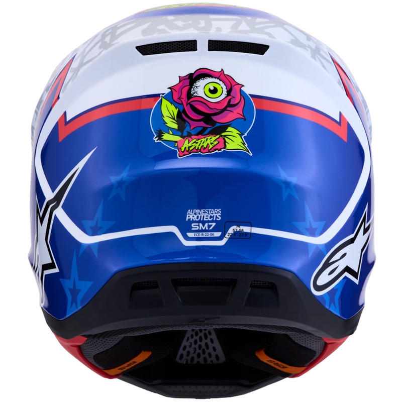 Κράνος motocross Alpinestars Supertech S-M7 Blaster λευκό-μπλε