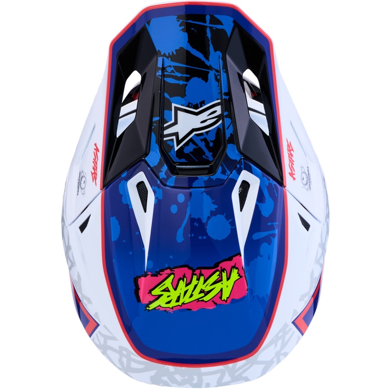 Κράνος motocross Alpinestars Supertech S-M7 Blaster λευκό-μπλε