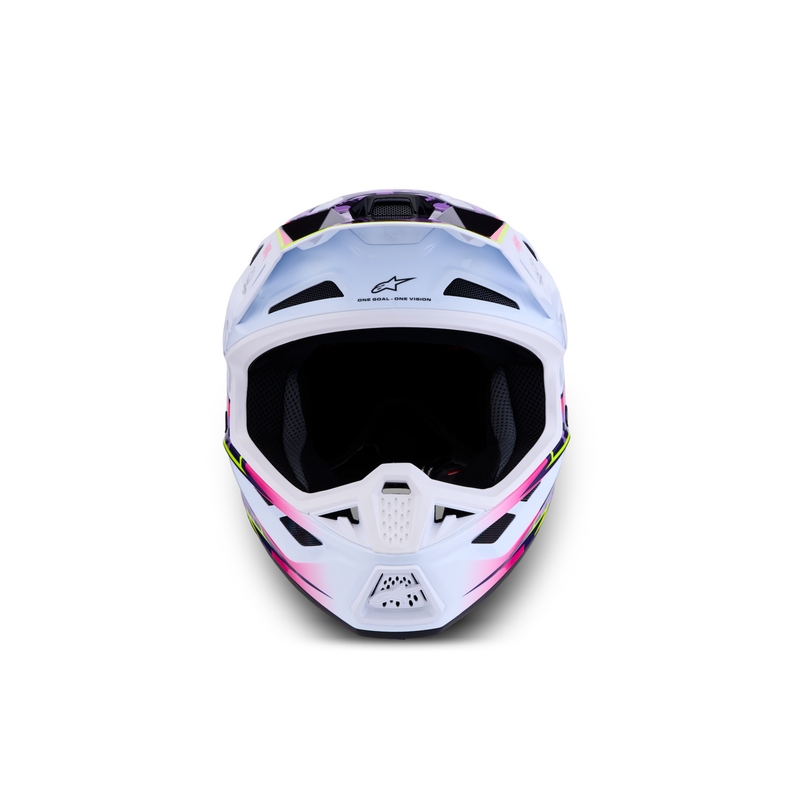 Κράνος μοτοσικλέτας Alpinestars Supertech S-M7 Blaster για μοτοσικλέτα, μωβ-λευκό