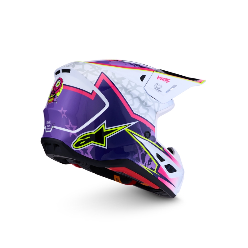 Κράνος μοτοσικλέτας Alpinestars Supertech S-M7 Blaster για μοτοσικλέτα, μωβ-λευκό