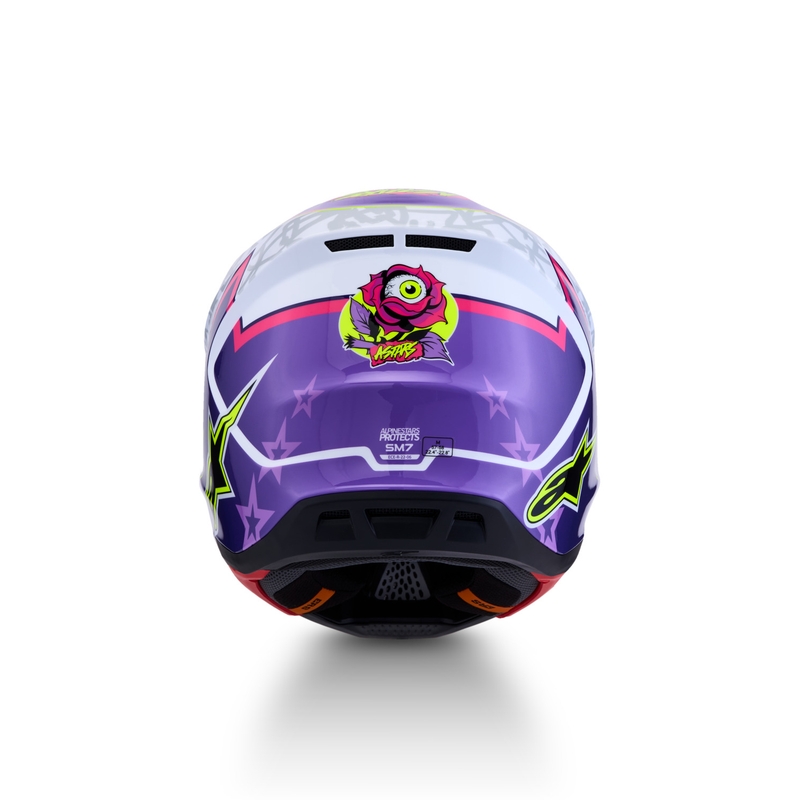 Κράνος μοτοσικλέτας Alpinestars Supertech S-M7 Blaster για μοτοσικλέτα, μωβ-λευκό