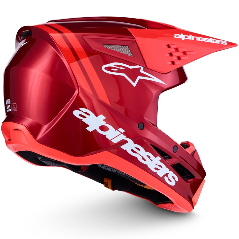 Κράνος motocross Alpinestars S-M3 Radium σε φθορίζον κόκκινο-λευκό χρώμα