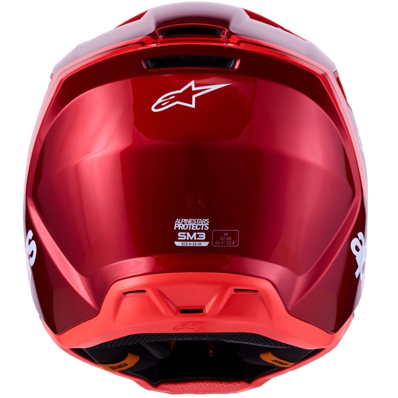 Κράνος motocross Alpinestars S-M3 Radium σε φθορίζον κόκκινο-λευκό χρώμα