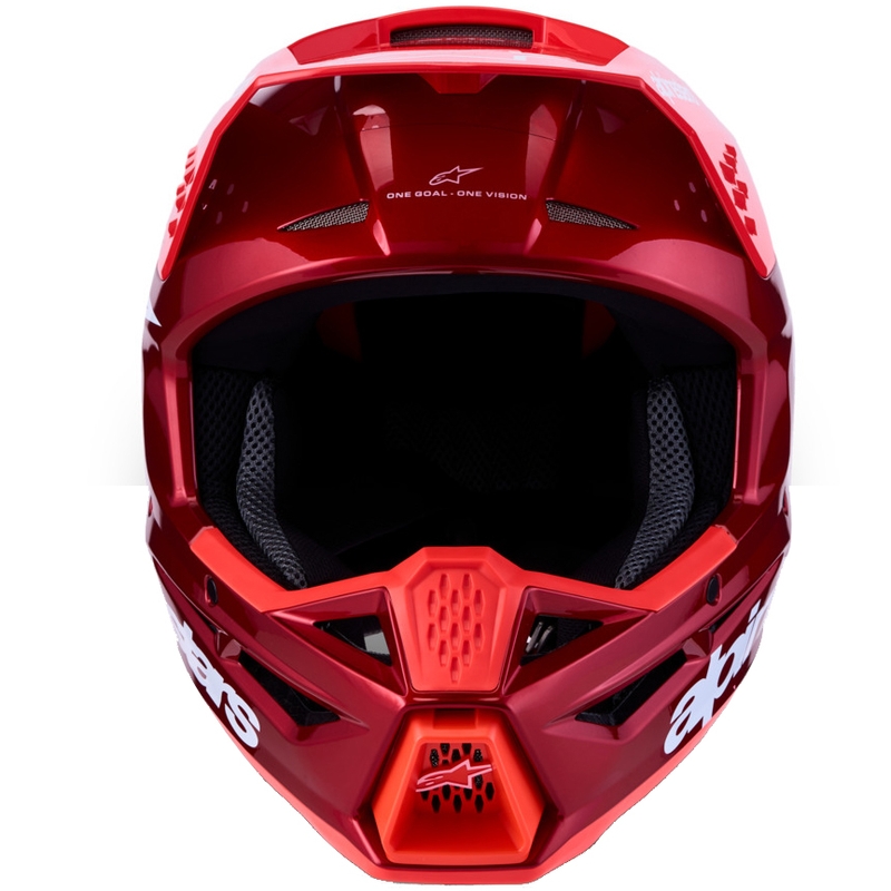 Κράνος motocross Alpinestars S-M3 Radium σε φθορίζον κόκκινο-λευκό χρώμα
