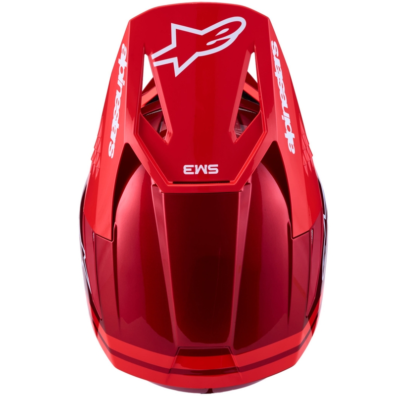 Κράνος motocross Alpinestars S-M3 Radium σε φθορίζον κόκκινο-λευκό χρώμα