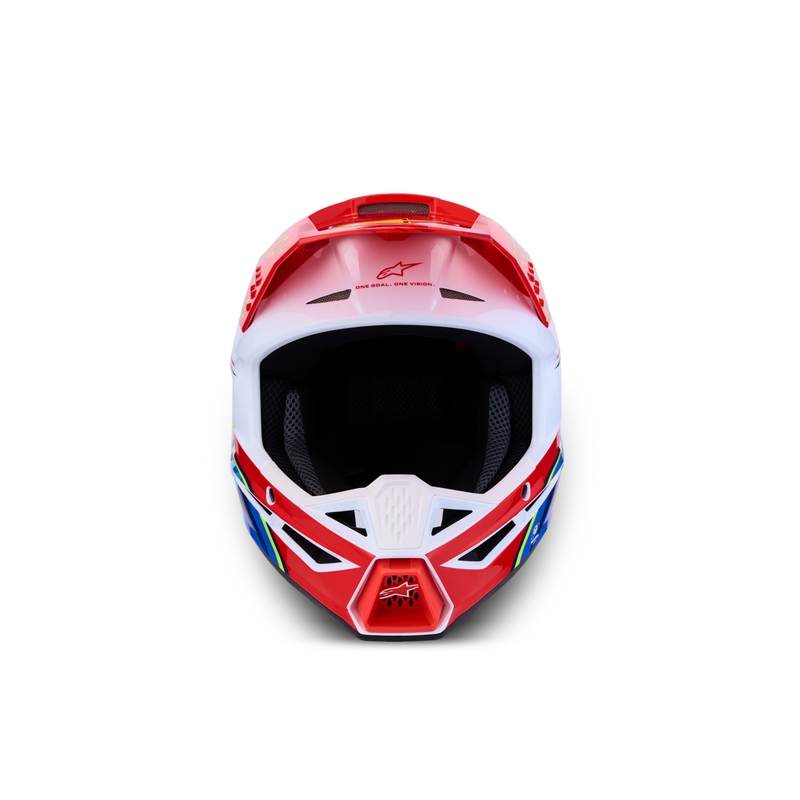 Κράνος μοτοσικλέτας Alpinestars S-M3 Falcon, φθορίζον κόκκινο-λευκό