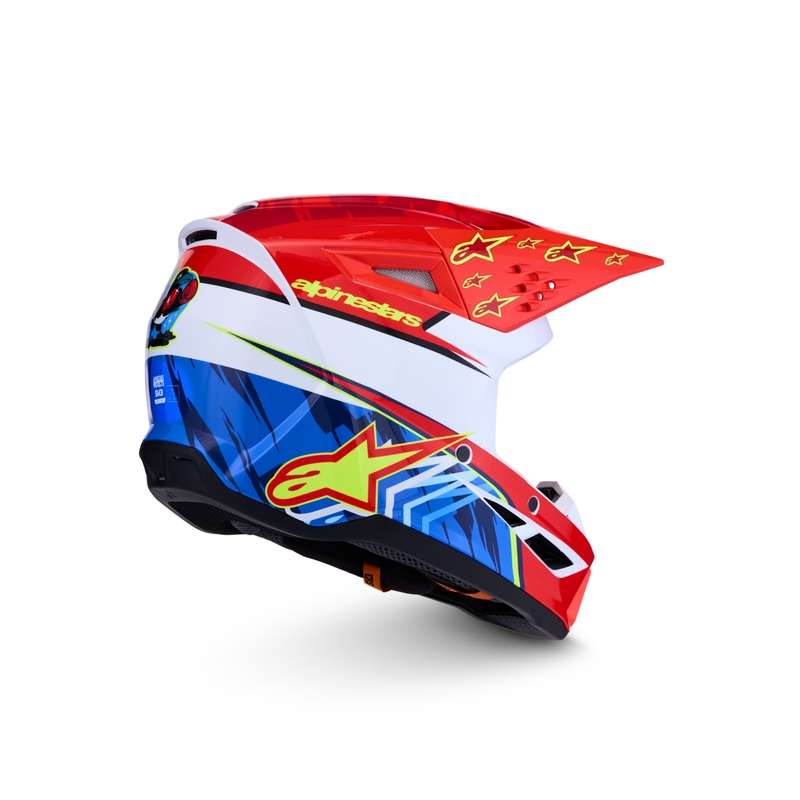 Κράνος μοτοσικλέτας Alpinestars S-M3 Falcon, φθορίζον κόκκινο-λευκό