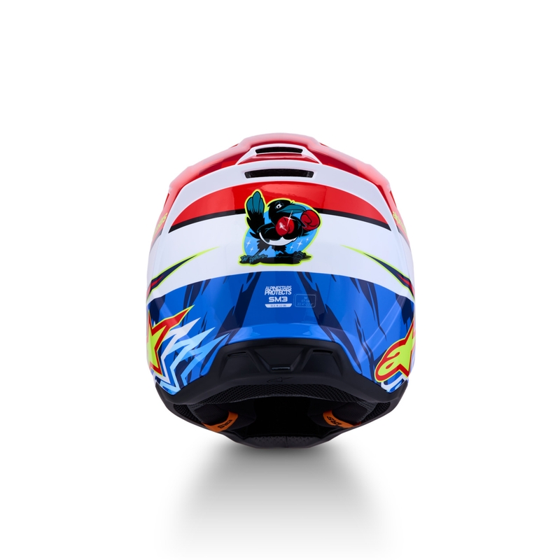 Κράνος μοτοσικλέτας Alpinestars S-M3 Falcon, φθορίζον κόκκινο-λευκό