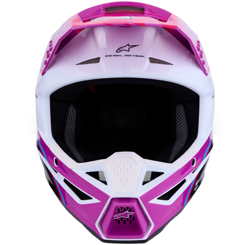 Κράνος μοτοσικλέτας Alpinestars S-M3 Falcon μωβ-λευκό-φλουορόζ