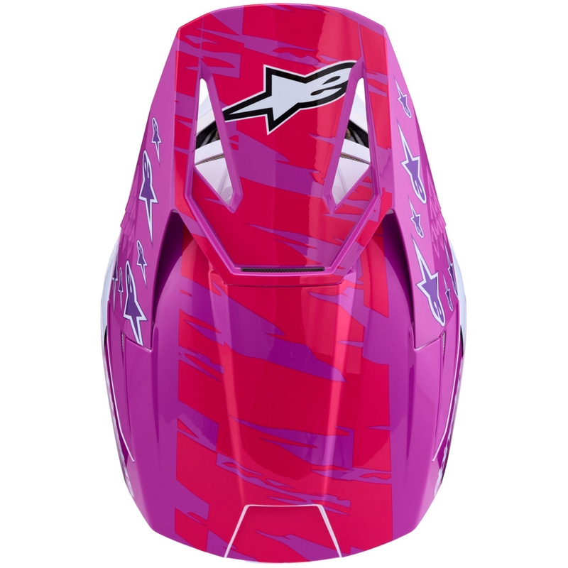 Κράνος μοτοσικλέτας Alpinestars S-M3 Falcon μωβ-λευκό-φλουορόζ