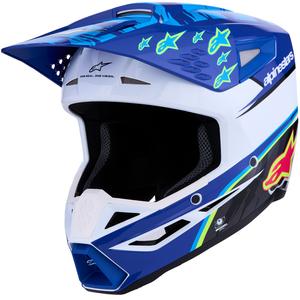 Κράνος μοτοσικλέτας Alpinestars S-M3 Falcon για motocross, μπλε-λευκό-μαύρο