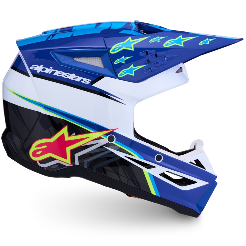 Κράνος μοτοσικλέτας Alpinestars S-M3 Falcon για motocross, μπλε-λευκό-μαύρο