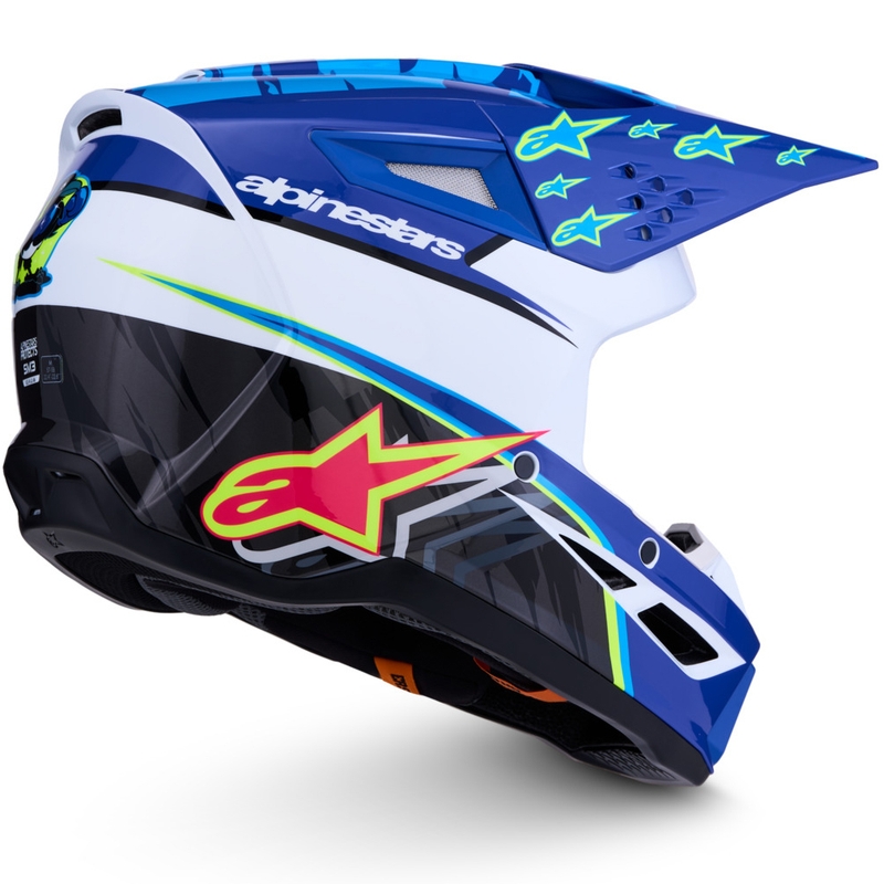 Κράνος μοτοσικλέτας Alpinestars S-M3 Falcon για motocross, μπλε-λευκό-μαύρο