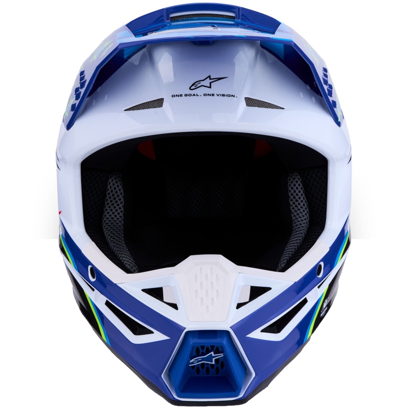 Κράνος μοτοσικλέτας Alpinestars S-M3 Falcon για motocross, μπλε-λευκό-μαύρο