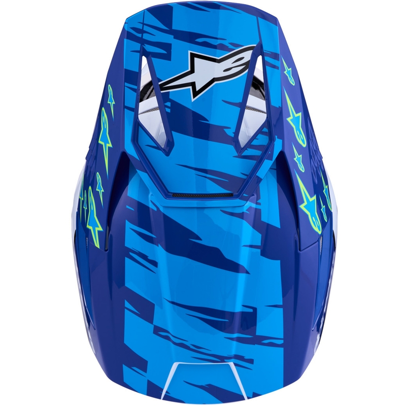 Κράνος μοτοσικλέτας Alpinestars S-M3 Falcon για motocross, μπλε-λευκό-μαύρο