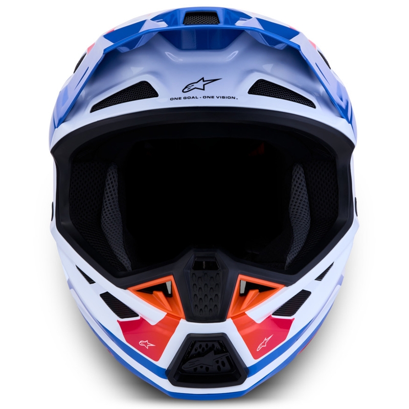 Κράνος motocross Alpinestars Supertech S-M7 Core λευκό-μπλε-πορτοκαλί