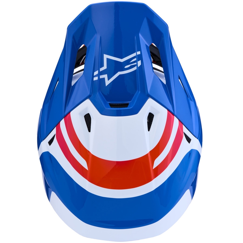 Κράνος motocross Alpinestars Supertech S-M7 Core λευκό-μπλε-πορτοκαλί