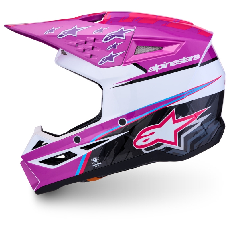 Παιδικό Κράνος Motocross Alpinestars S-M3 Falcon Μωβ-Λευκό-Μαύρο