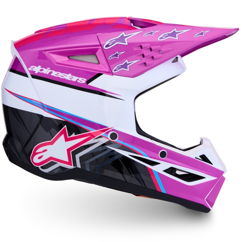 Παιδικό Κράνος Motocross Alpinestars S-M3 Falcon Μωβ-Λευκό-Μαύρο