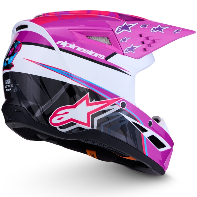 Παιδικό Κράνος Motocross Alpinestars S-M3 Falcon Μωβ-Λευκό-Μαύρο