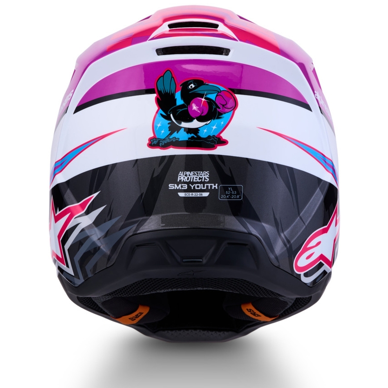 Παιδικό Κράνος Motocross Alpinestars S-M3 Falcon Μωβ-Λευκό-Μαύρο
