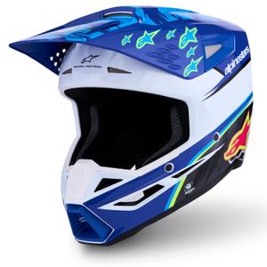 Παιδικό κράνος motocross Alpinestars S-M3 Falcon μπλε-λευκό-μαύρο
