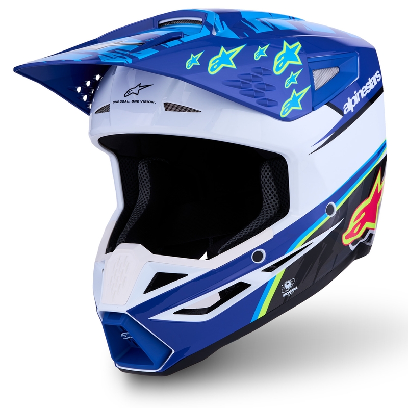Παιδικό κράνος motocross Alpinestars S-M3 Falcon μπλε-λευκό-μαύρο
