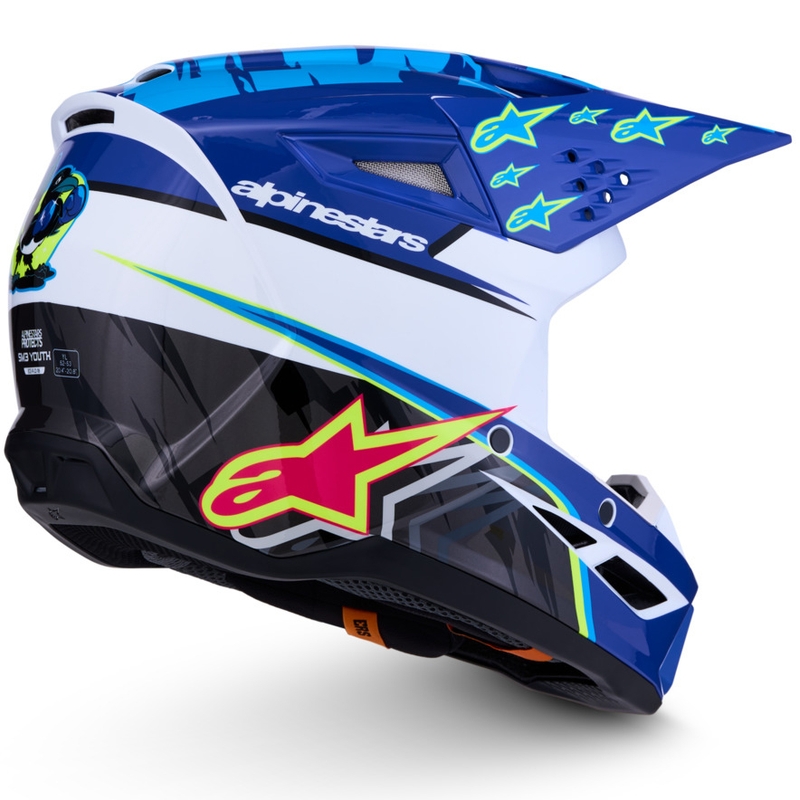 Παιδικό κράνος motocross Alpinestars S-M3 Falcon μπλε-λευκό-μαύρο